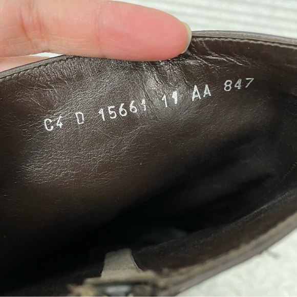 Cole Haan Made in Italy Brown All Leather Mid Boots, side zip low heel sz 11 AA - Picture 5 of 11